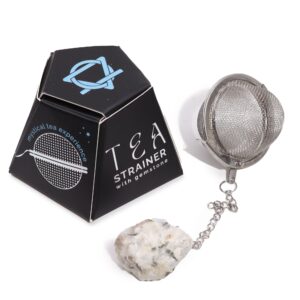 Raw Crystal Gemstone Tea Strainer – Rainbow Moonstone | www.artisan-gifts.co.uk 1