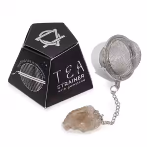 Raw Crystal Gemstone Tea Strainer – Smoky Quartz | www.artisan-gifts.co.uk 1