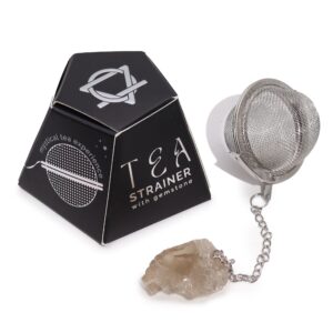 Raw Crystal Gemstone Tea Strainer – Smoky Quartz | www.artisan-gifts.co.uk 1
