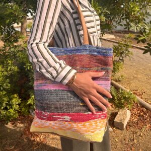 Recycled Big Rug Bag – Shades of Lavender | www.artisan-gifts.co.uk 1