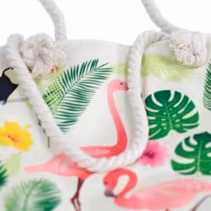 Rope Handle Bag – Flamingo & More | www.artisan-gifts.co.uk 1