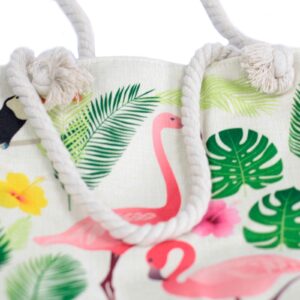 Rope Handle Bag – Flamingo & More | www.artisan-gifts.co.uk 1