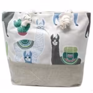 Rope Handle Bag – Llamas | www.artisan-gifts.co.uk 1