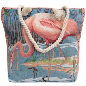 Rope Handle Bag – Pink Flamingo | www.artisan-gifts.co.uk 1