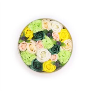 Round Box – Spring Celibrations – Yellow & Greens | www.artisan-gifts.co.uk 1