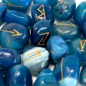 Runes Stone Set in Pouch – Blue Onyx | www.artisan-gifts.co.uk 1
