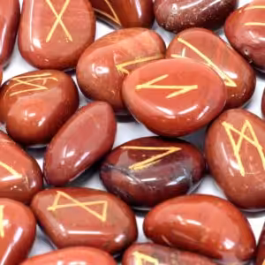Runes Stone Set in Pouch – Red Jasper | www.artisan-gifts.co.uk 1