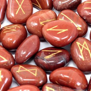 Runes Stone Set in Pouch – Red Jasper | www.artisan-gifts.co.uk 1