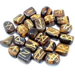 Runes Stone Set in Pouch – Tiger Eye | www.artisan-gifts.co.uk 1