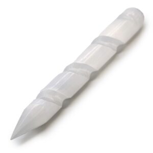 Selenite Spiral Wands – 16 cm (Point One Ends) | www.artisan-gifts.co.uk 1