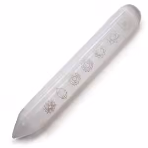 Selenite Wand – 16 cm (Point one End) 7 Chakra | www.artisan-gifts.co.uk 1