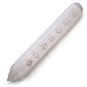 Selenite Wand – 16 cm (Point one End) 7 Chakra | www.artisan-gifts.co.uk 1