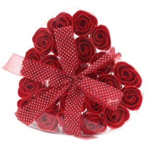 Set of 24 Soap Flower Heart Box – Red Roses | www.artisan-gifts.co.uk 1