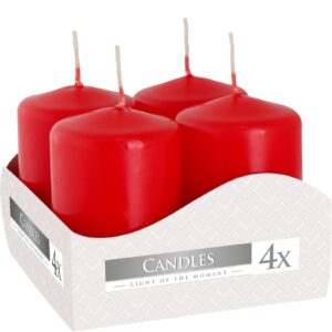 Set of 4 Pillar Candles  40x60mm – Red | www.artisan-gifts.co.uk 1