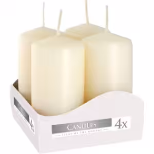 Set of 4 Pillar Candles  40x80mm – Ivory | www.artisan-gifts.co.uk 1