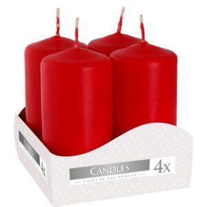 Set of 4 Pillar Candles  40x80mm – Red | www.artisan-gifts.co.uk 1