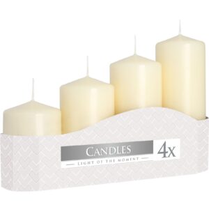 Set of 4 Pillar Candles  50mm (11/16/22/33H) – Ivory | www.artisan-gifts.co.uk 1