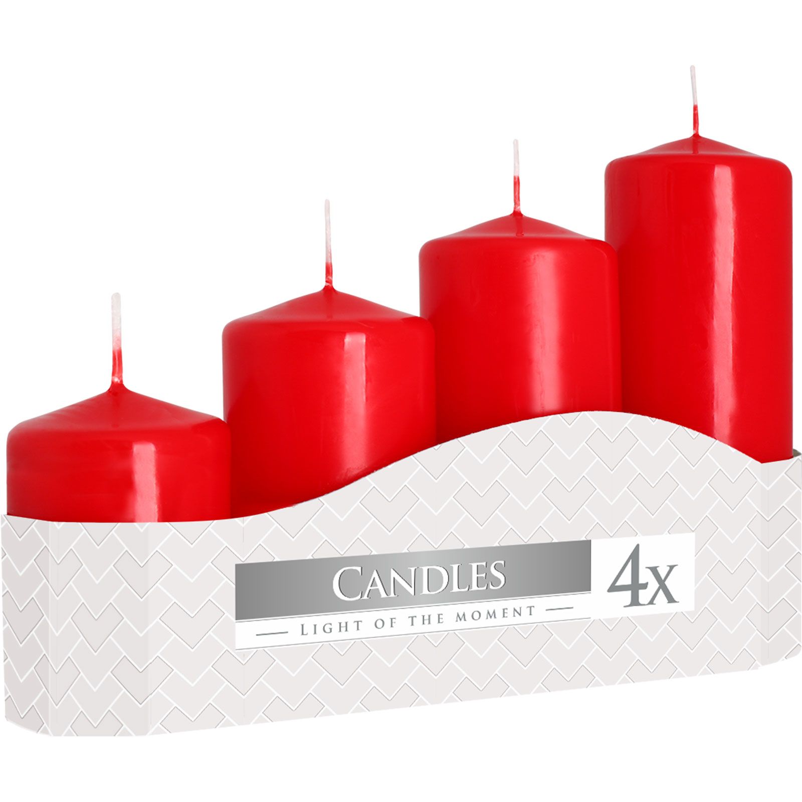 Set of 4 Pillar Candles 50mm (11/16/22/33H) – Red | www.artisan-gifts.co.uk 2 Set of 4 Pillar Candles 50mm (11/16/22/33H) – Red | www.artisan-gifts.co.uk 1