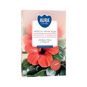 Set of 6 Scented Tealights – Hibiscus & White Sage | www.artisan-gifts.co.uk 1