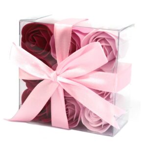 Set of 9 Soap Flowers – Pink  Roses | www.artisan-gifts.co.uk 1