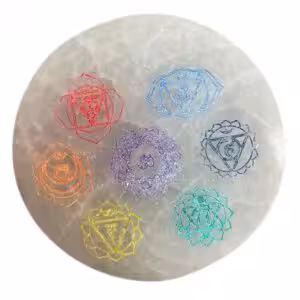 Small Charging Plate 8cm – Chakra Design – colour | www.artisan-gifts.co.uk 1