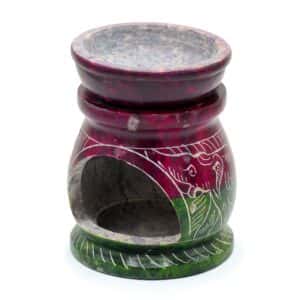 Small Coloured Soapstone Oil Burner 8cm – Om & Elephant | www.artisan-gifts.co.uk 1
