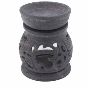 Small Soapstone Oil Burner 8cm – Om | www.artisan-gifts.co.uk 1