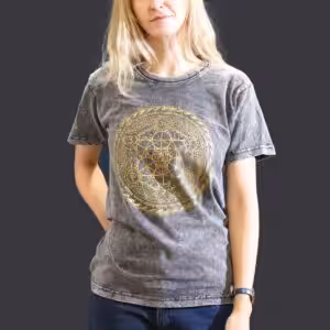 Small Stone Washed T-Shirt – Chakra – Dark Grey | www.artisan-gifts.co.uk 1