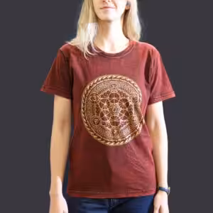Small Stone Washed T-Shirt – Chakra – Maroon | www.artisan-gifts.co.uk 1