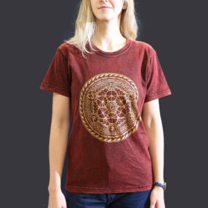 Small Stone Washed T-Shirt – Chakra – Maroon | www.artisan-gifts.co.uk 1
