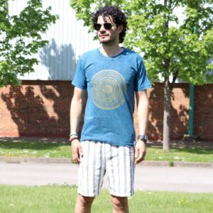 Small Stone Washed T-Shirt – Mandala – Blue | www.artisan-gifts.co.uk 1