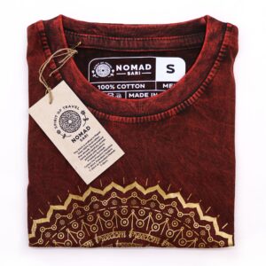 Small Stone Washed T-Shirt – Mandala – Maroon | www.artisan-gifts.co.uk 1