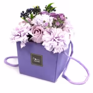 Soap Flower Bouquet – Lavender Rose & Carnation | www.artisan-gifts.co.uk 1