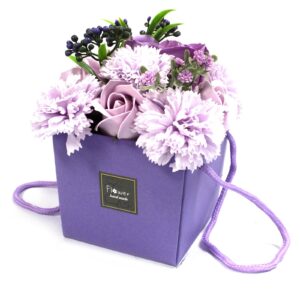 Soap Flower Bouquet – Lavender Rose & Carnation | www.artisan-gifts.co.uk 1