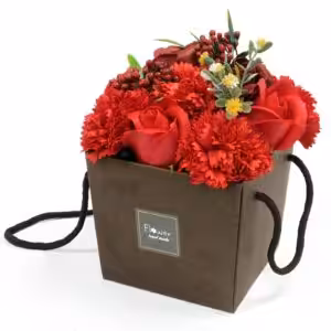 Soap Flower Bouquet – Red Rose & Carnation | www.artisan-gifts.co.uk 1