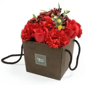 Soap Flower Bouquet – Red Rose & Carnation | www.artisan-gifts.co.uk 1