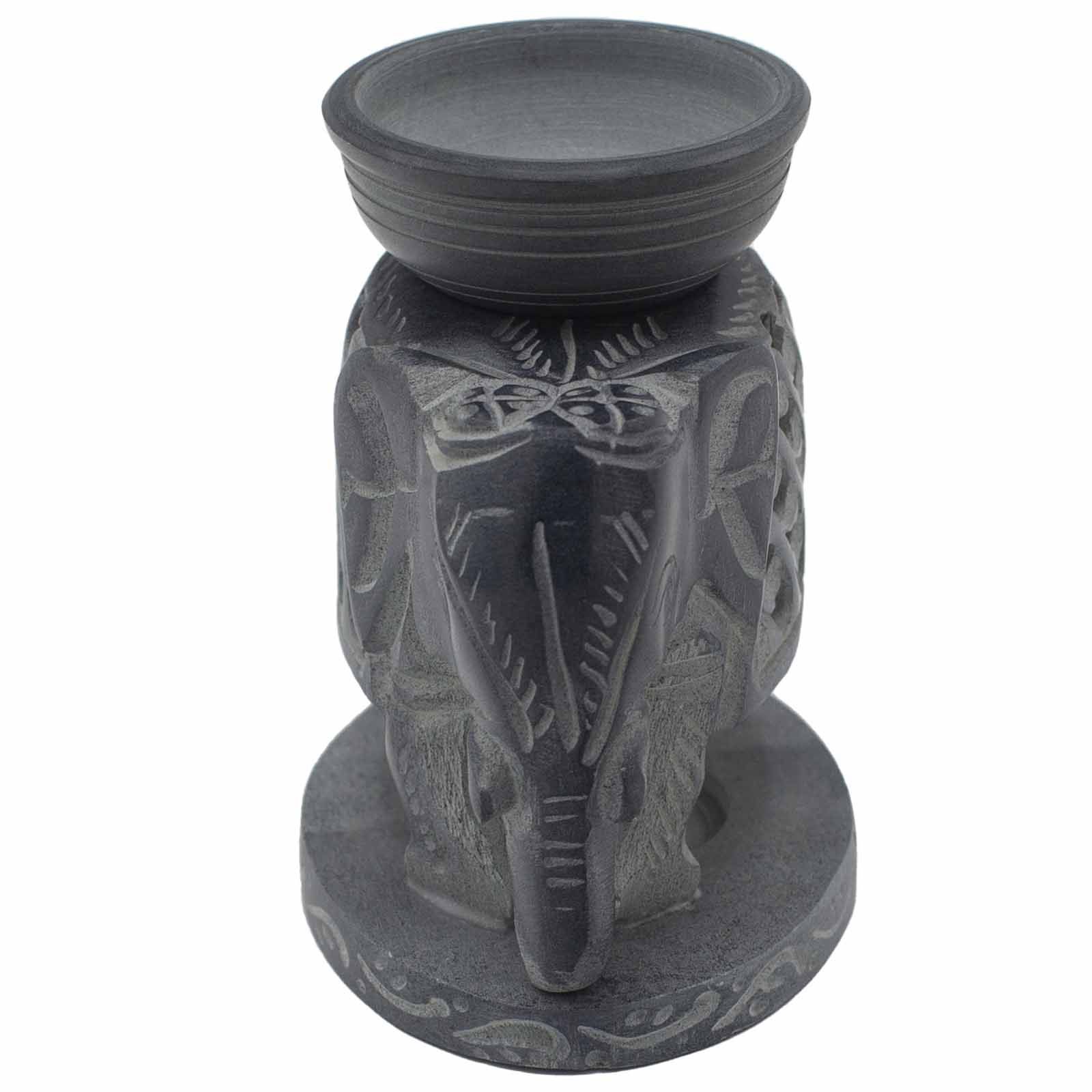 Soapstone Oil Burner 10.5cm – Standing Elephant | www.artisan-gifts.co.uk 2 Soapstone Oil Burner 10.5cm – Standing Elephant | www.artisan-gifts.co.uk 1