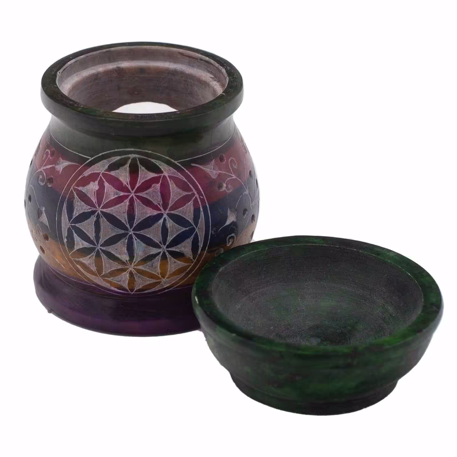 Soapstone Oil Burner 10cm – Flower of Life – Five Colours | www.artisan-gifts.co.uk 3 Soapstone Oil Burner 10cm – Flower of Life – Five Colours | www.artisan-gifts.co.uk 2