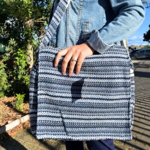 Soft Banjar Laptop Bag – Blue Strips | www.artisan-gifts.co.uk 1
