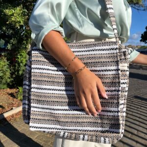 Soft Banjar Laptop Bag – Soft Cream & Grey | www.artisan-gifts.co.uk 1