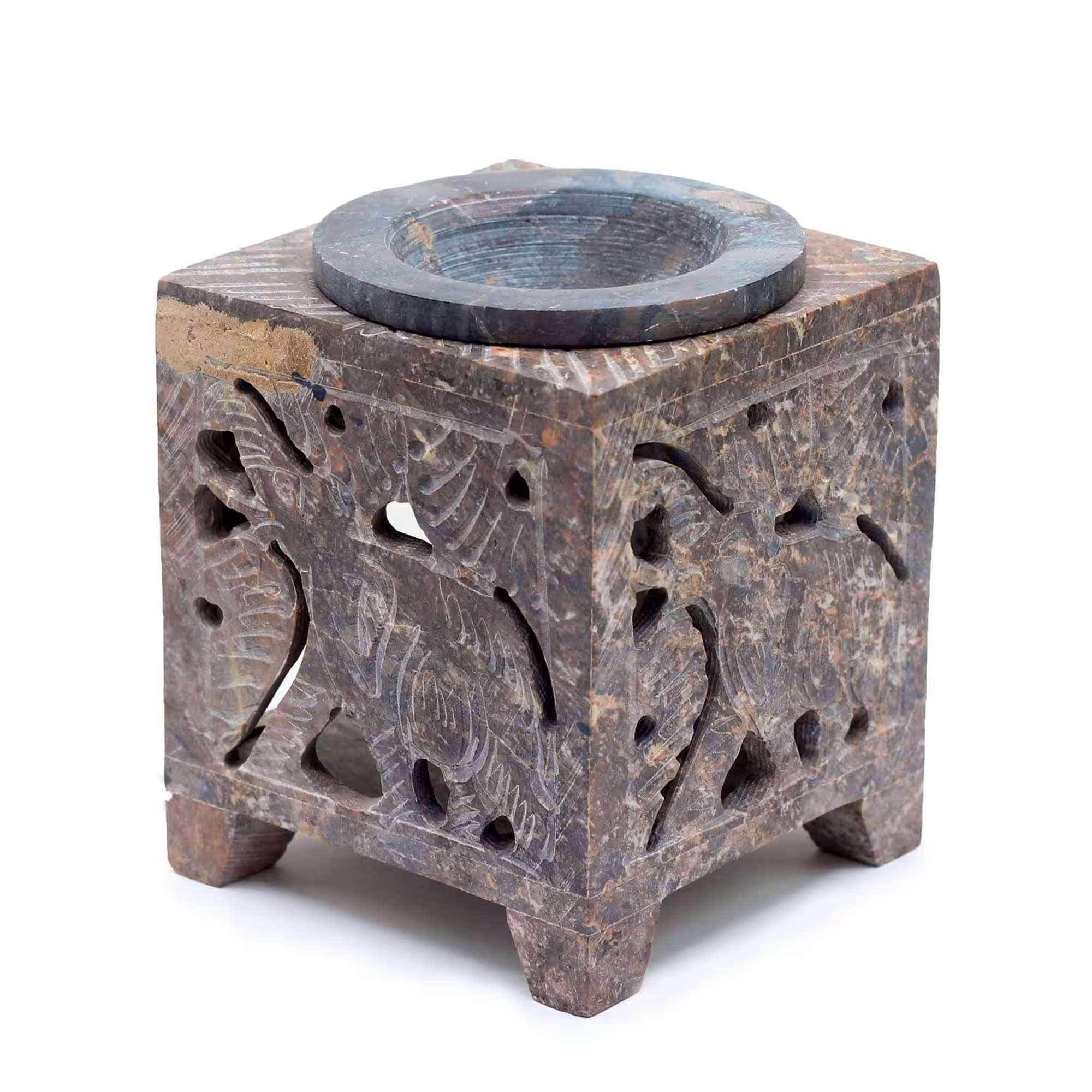 Square Soapstone Oil Burner 10×7.5cm – Elephant | www.artisan-gifts.co.uk 2 Square Soapstone Oil Burner 10×7.5cm – Elephant | www.artisan-gifts.co.uk 1