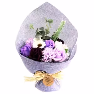 Standing Soap Flower Bouquet – Purple | www.artisan-gifts.co.uk 1