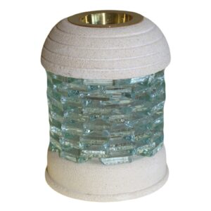 Stone Oil Burner – Round Glass Brick | www.artisan-gifts.co.uk