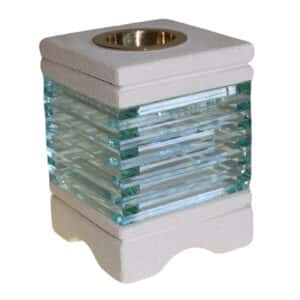 Stone Oil Burner – Square Glass Brick | www.artisan-gifts.co.uk