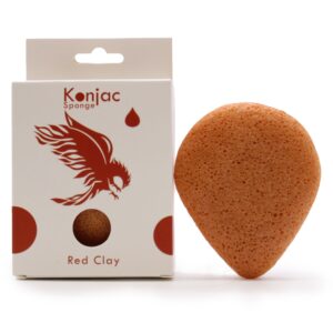 Teardrop Konjac Sponge – Red Clay – Rejuvenating | www.artisan-gifts.co.uk 1