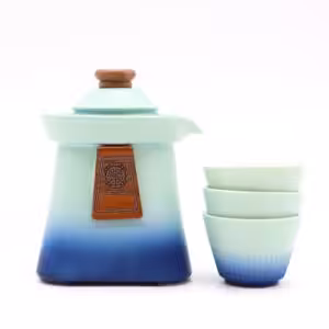 Temple Teapot Set & Three Cups – Blue Heaven | www.artisan-gifts.co.uk 1