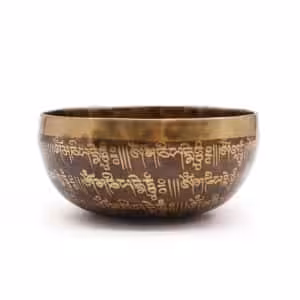 Tibetan Healing Engraved Bowl – 16cm – Mantra | www.artisan-gifts.co.uk 1