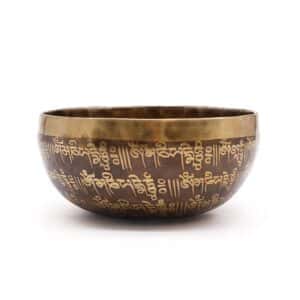 Tibetan Healing Engraved Bowl – 16cm – Mantra | www.artisan-gifts.co.uk 1