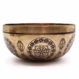 Tibetan Healing Engraved Bowl – 21cm – 5 Buddhas | www.artisan-gifts.co.uk 1