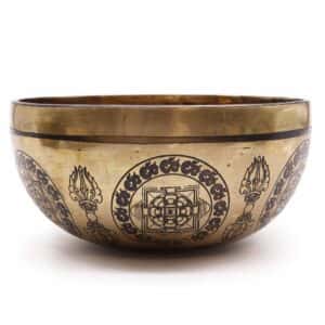 Tibetan Healing Engraved Bowl – 21cm – 5 Buddhas | www.artisan-gifts.co.uk 1